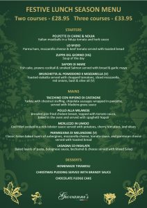Festive Dinner Season Menu